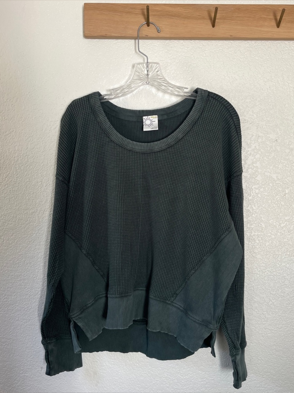 Aerie waffle long sleeve tee, evergreen